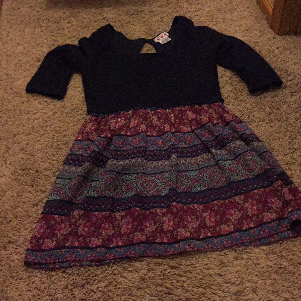 Navy and pink dress